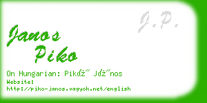 janos piko business card